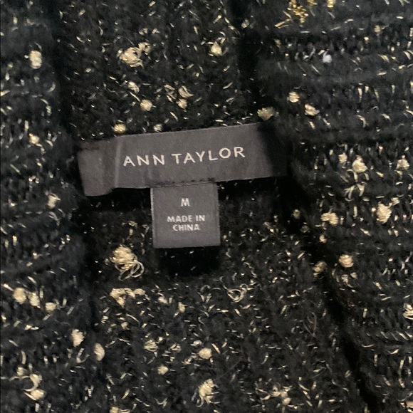 Ann Taylor Black and Gold Speckled Turtleneck Sweater - Picture 3 of 4